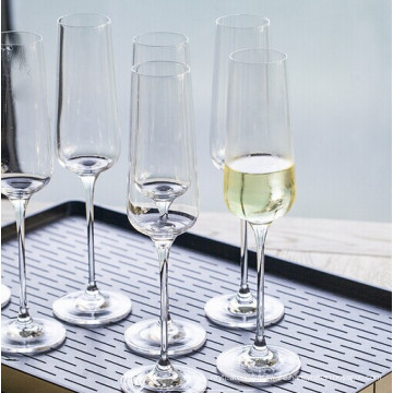 Haonai crystal champagne flute glass machine made crystal glass for champagne,dishwasher safe